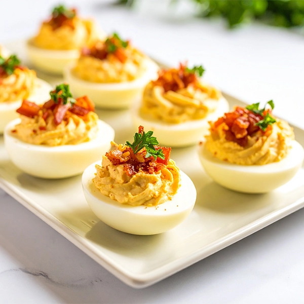 Bacon Cheddar Deviled Eggs